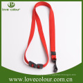 Customized no minimum order polyester red color lanyard with plastic fitting